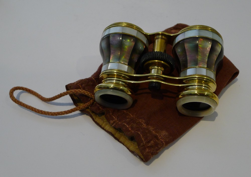 Exceptional Pair Antique Opera Glasses by Colmont, Paris View IX
