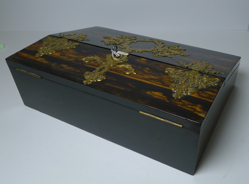 Fine Antique English Gilded Bronze Mounted Coromandel Lap Desk View III
