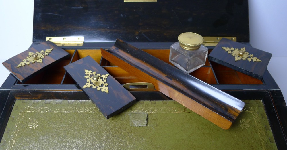 Fine Antique English Gilded Bronze Mounted Coromandel Lap Desk View IV