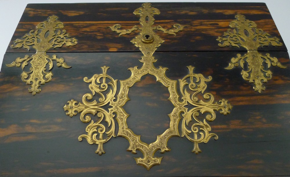 Fine Antique English Gilded Bronze Mounted Coromandel Lap Desk View V