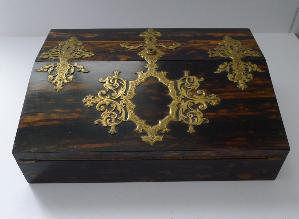 Fine Antique English Gilded Bronze Mounted Coromandel Lap Desk View VI