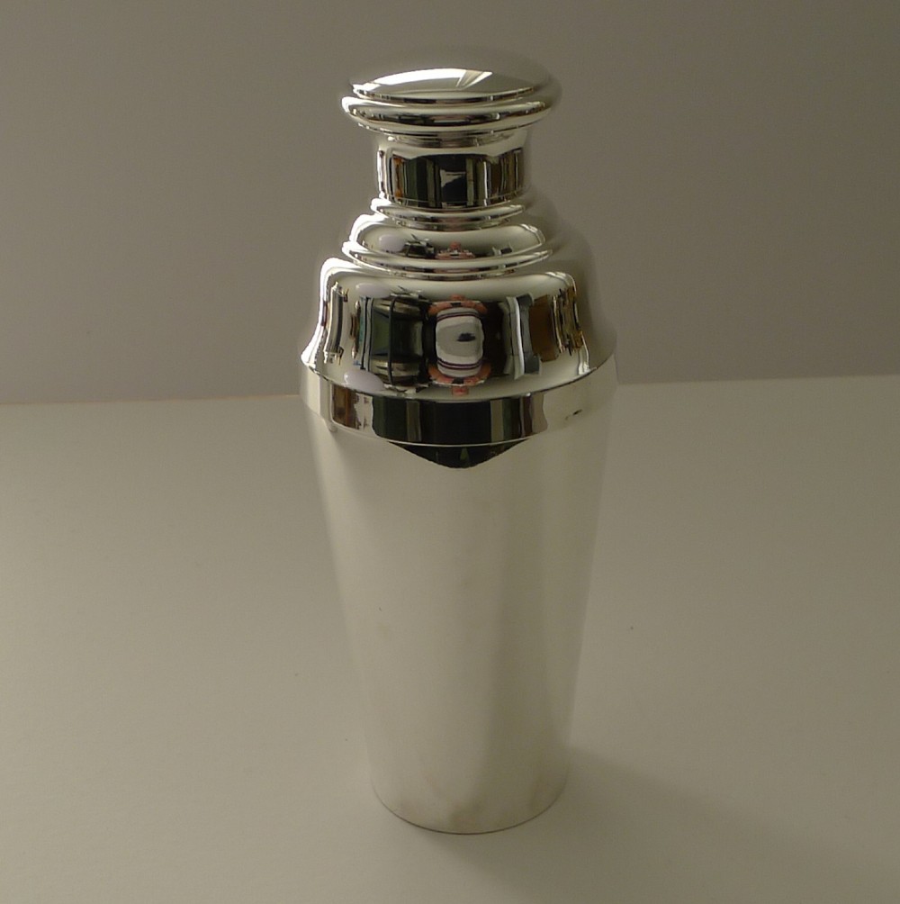 Large French Art Deco Silver Plated Cocktail Shaker c.1930's