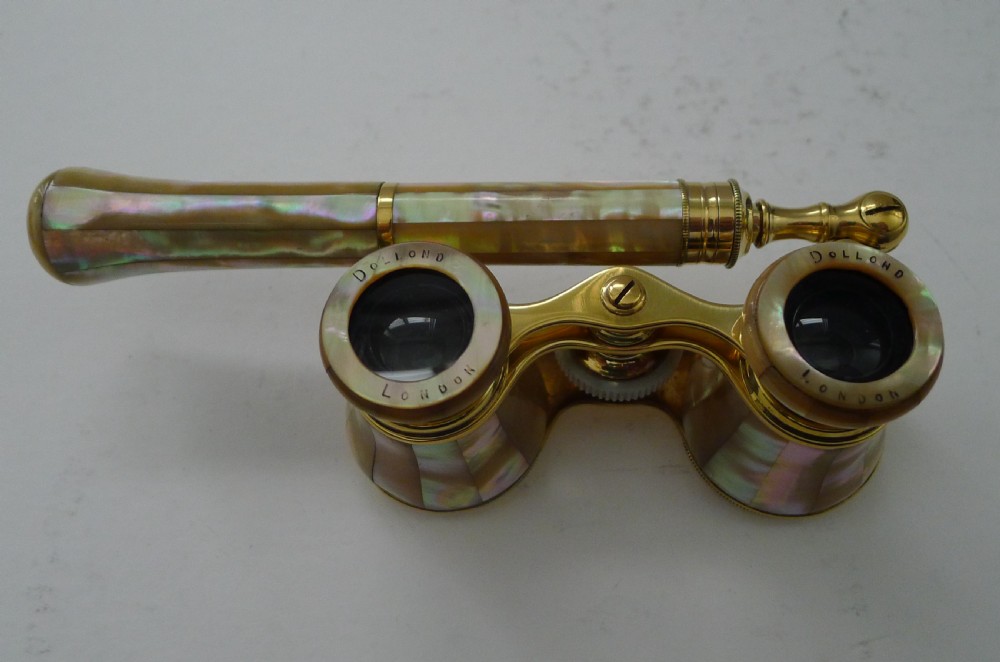 Fine Pair of Mother of Pearl Opera Glasses by Dolland, London View II
