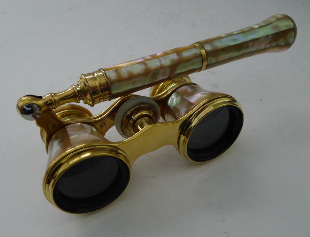 Fine Pair of Mother of Pearl Opera Glasses by Dolland, London View V