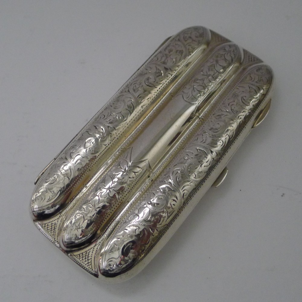 Antique English Three Finger Cigar Case - Birmingham 1919