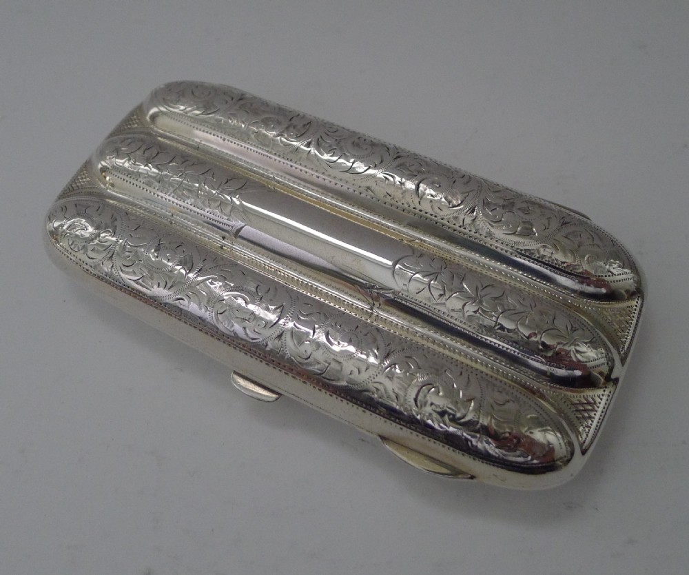Antique English Three Finger Cigar Case - Birmingham 1919 View II