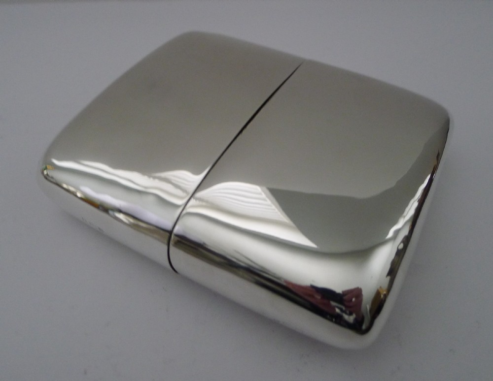 Large Antique English Sterling Silver Hipflask - 1919 View VI