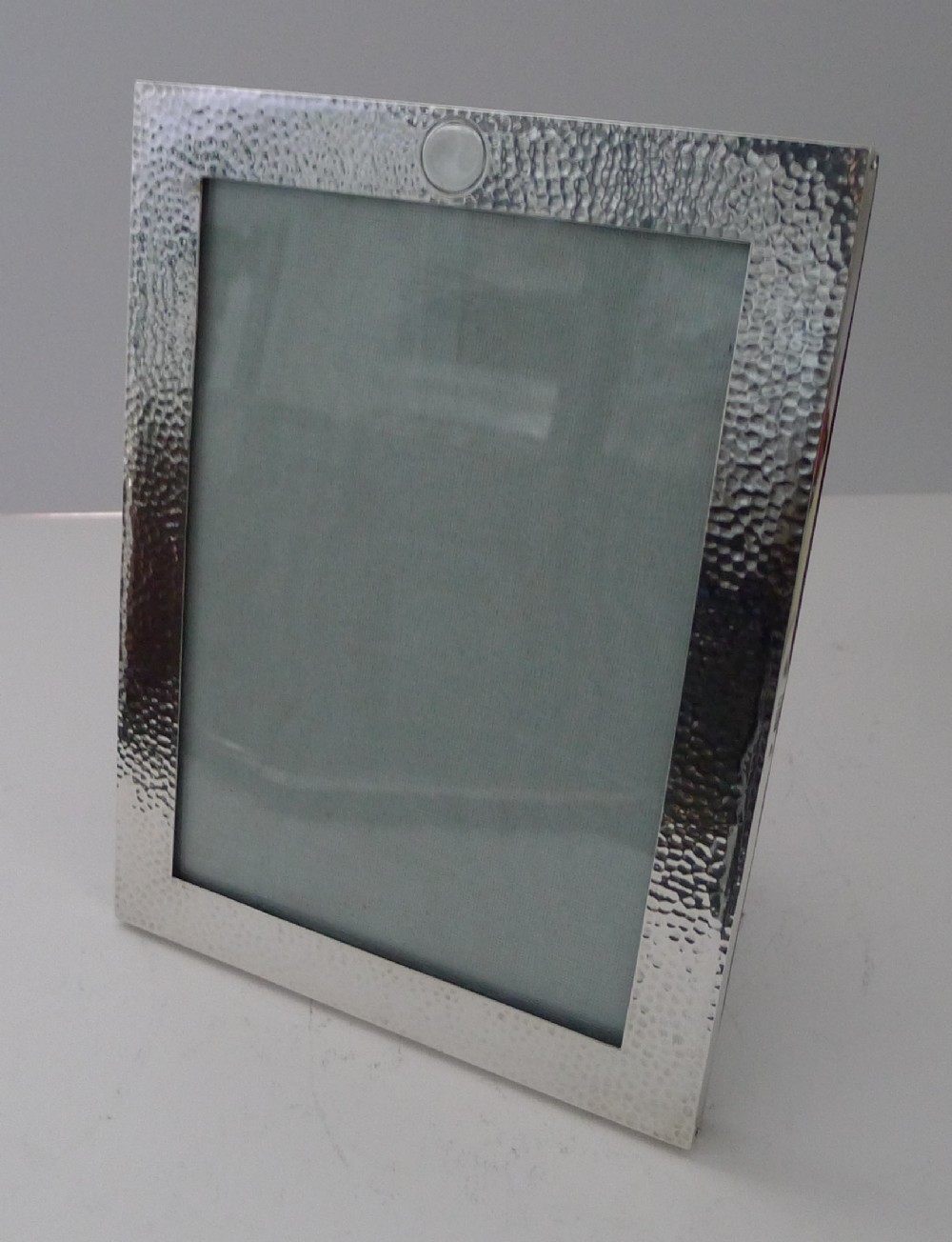 Smart Antique English Planished Sterling Silver Picture Frame