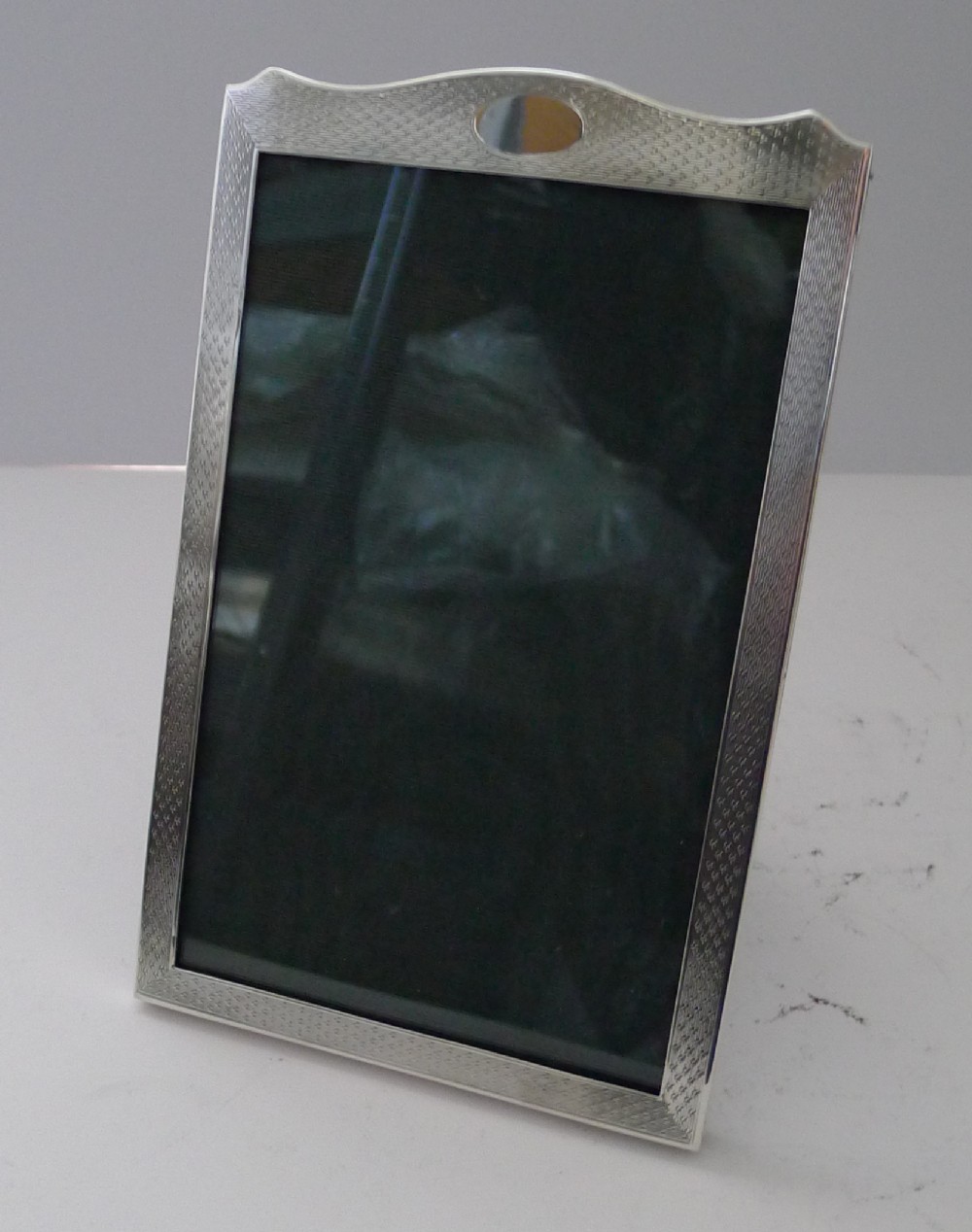 Antique Engine-Turned Sterling Silver Picture Frame