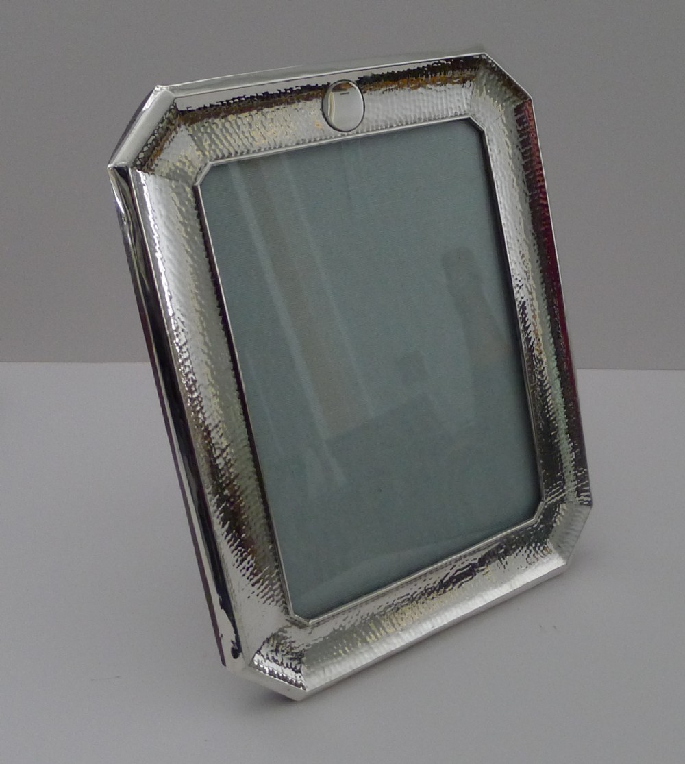 Large Planished Sterling Silver Picture Frame - 1911
