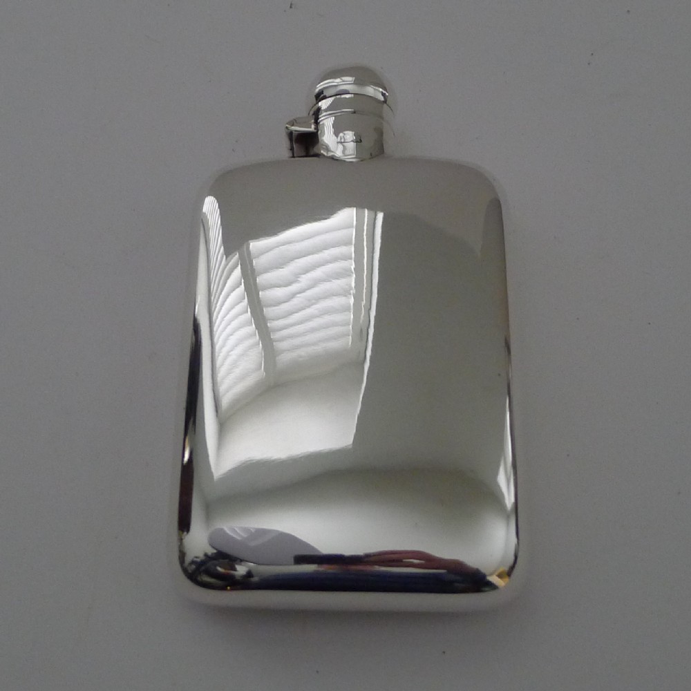 Smart Antique English Sterling Silver Hipflask - 1917