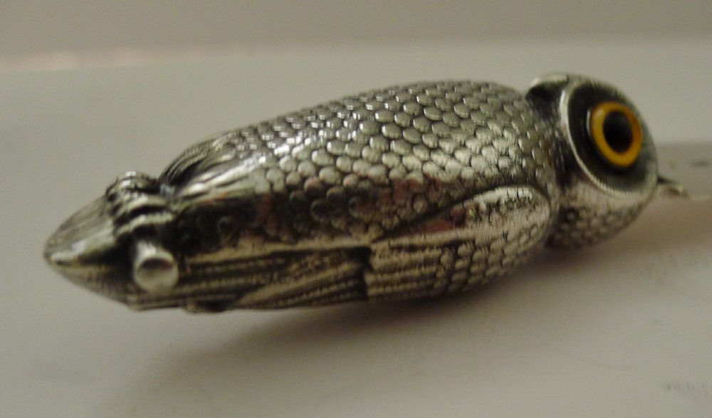 Rare Antique Sampson Mordan Silver Owl Paper Knife View VI