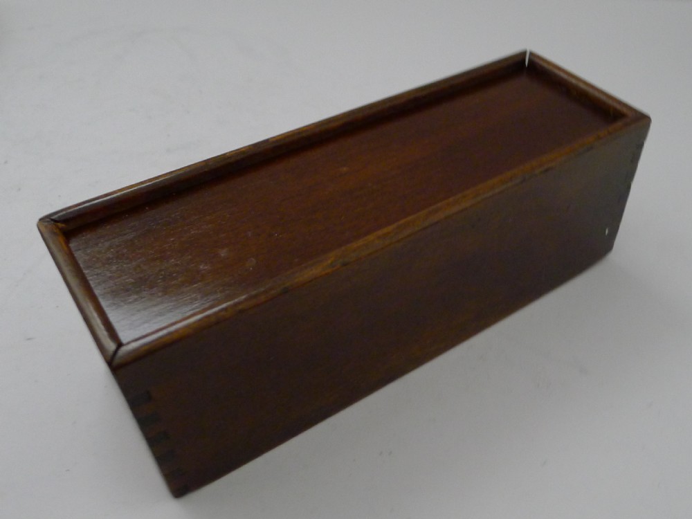 Antique English Boxed Bone & Ebony Wood Dominoes View V