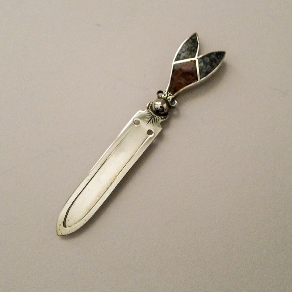 Sterling Silver & Hardstone Bookmark by Joseph Cook & Son Ltd. 