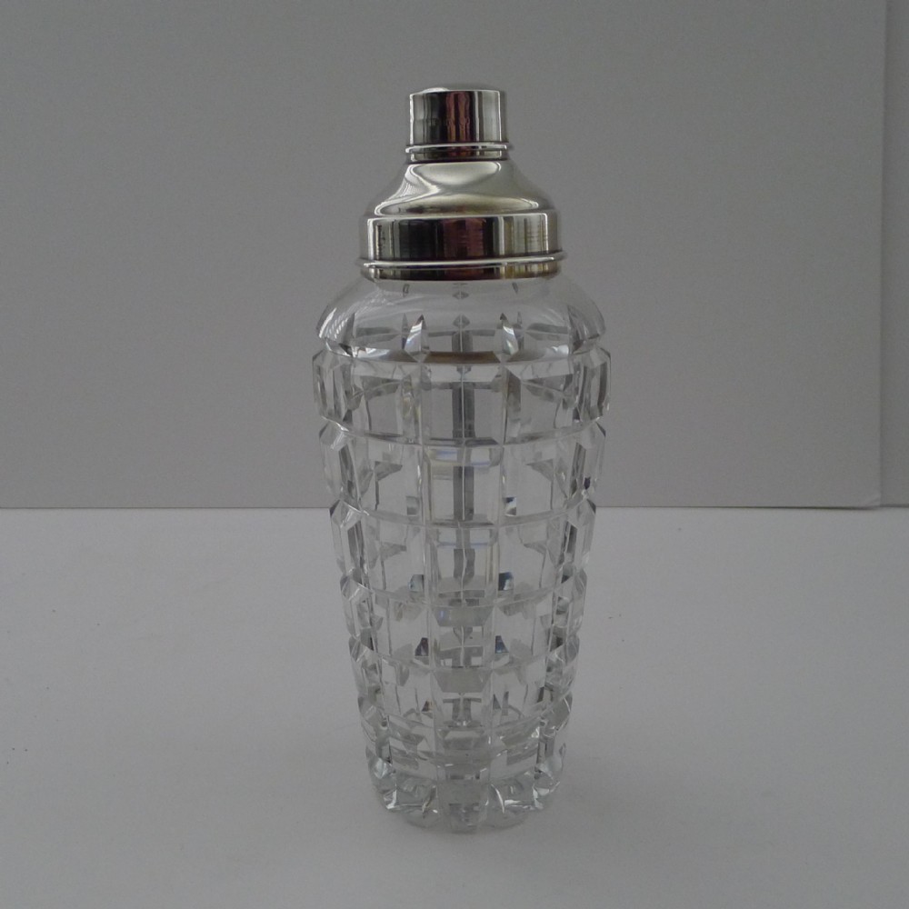 Continental Sterling Silver Topped Cut Crystal Shaker