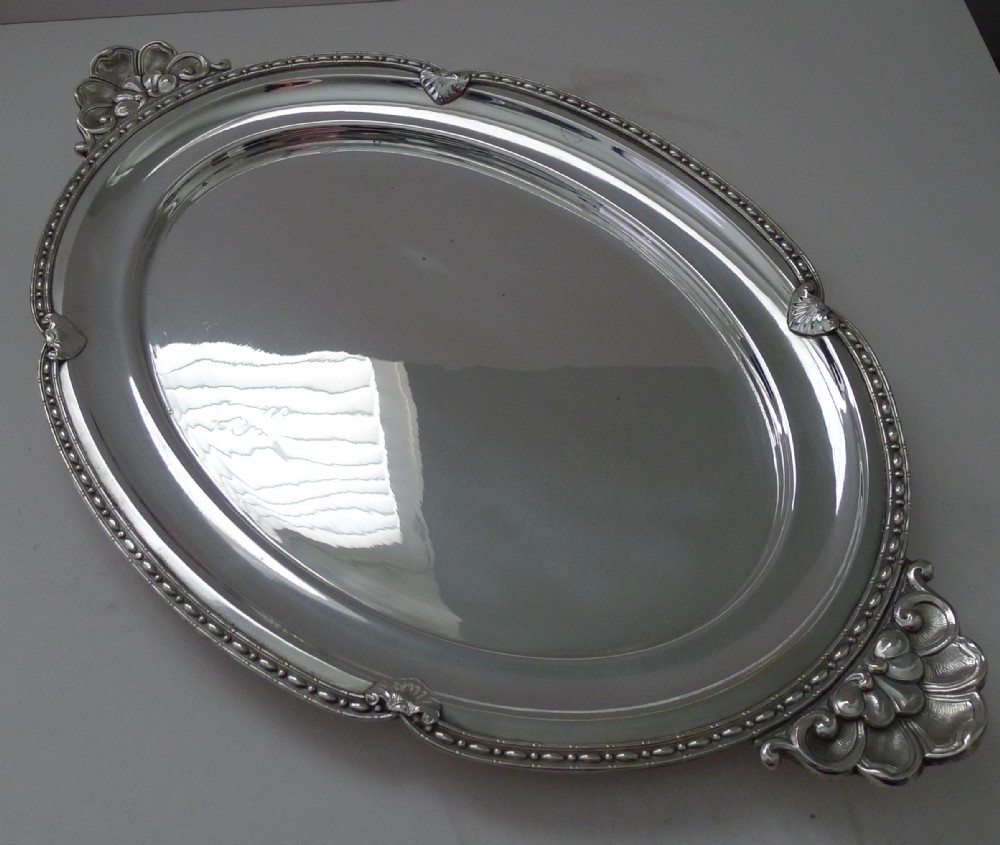 French Art Nouveau Silver Plated Cocktail Tray by Orfèvrerie Claude Perrin c.1920