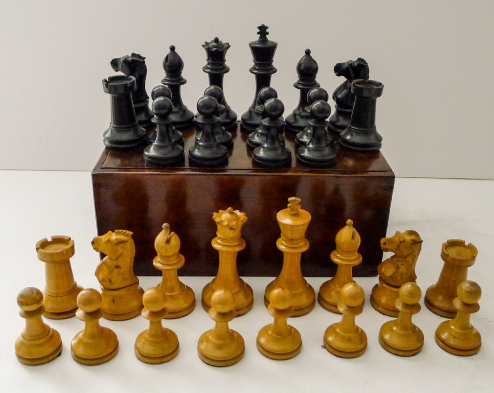 Large Weighted Chess Set by Benetfink, Cheapside, London c.1900