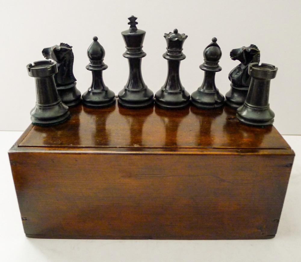 Large Weighted Chess Set by Benetfink, Cheapside, London c.1900 View II