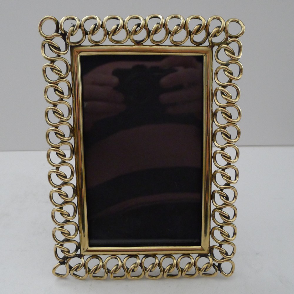 Stunning Antique English Brass Ring Picture Frame c.1890