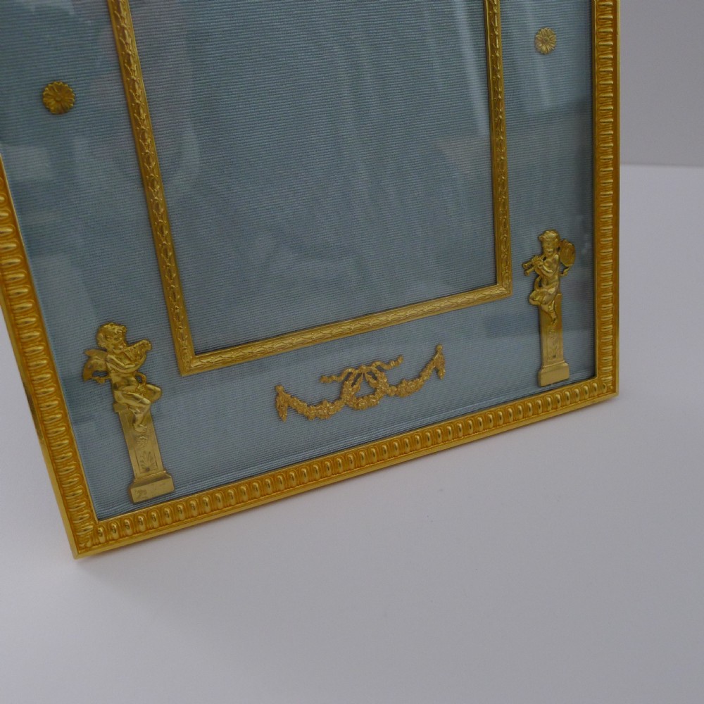 Magnificent Large Antique French Gilded Bronze Picture Frame - Cherubs View XII