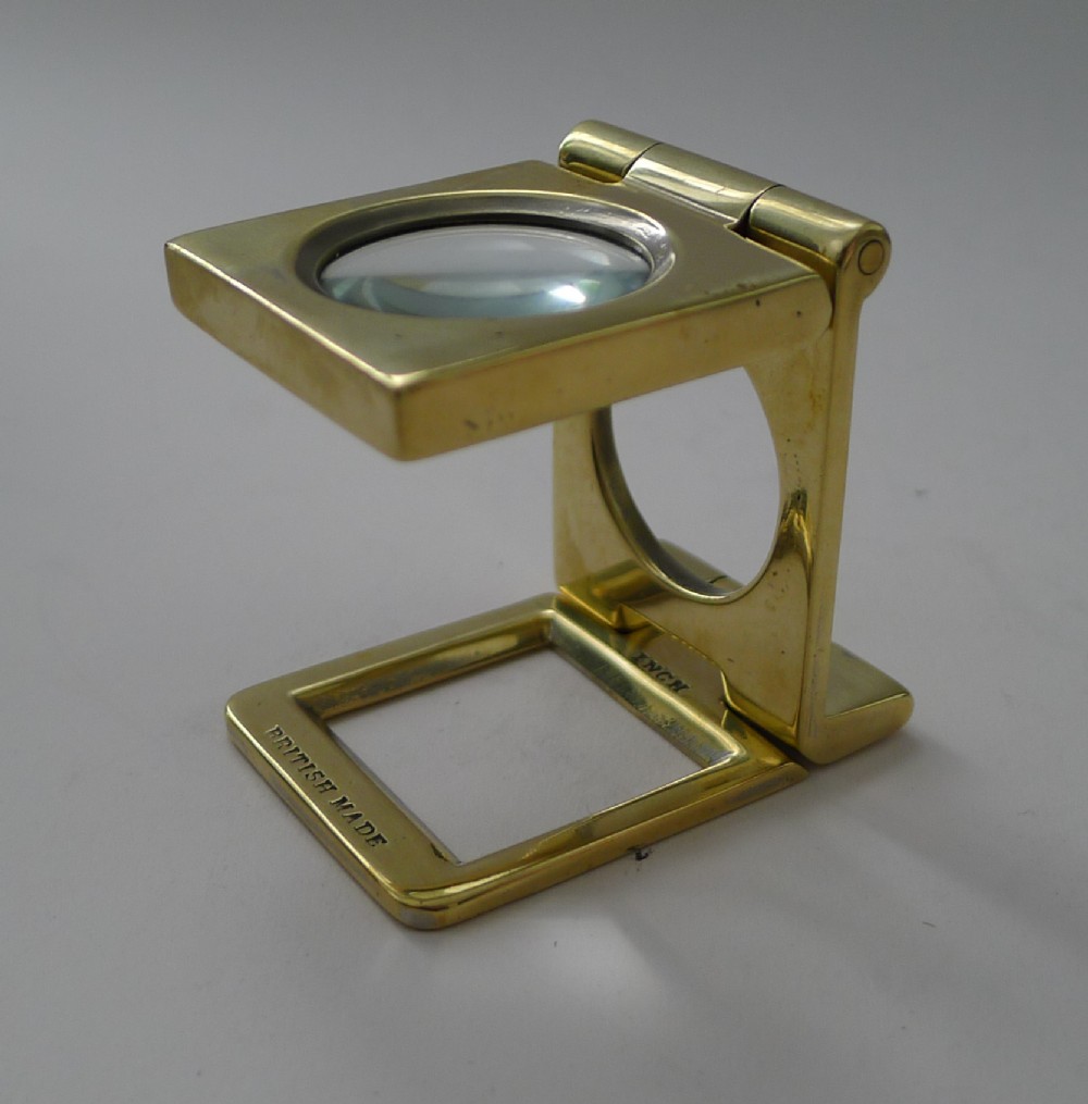 Antique English Folding Brass Linen Thread Counter c.1920