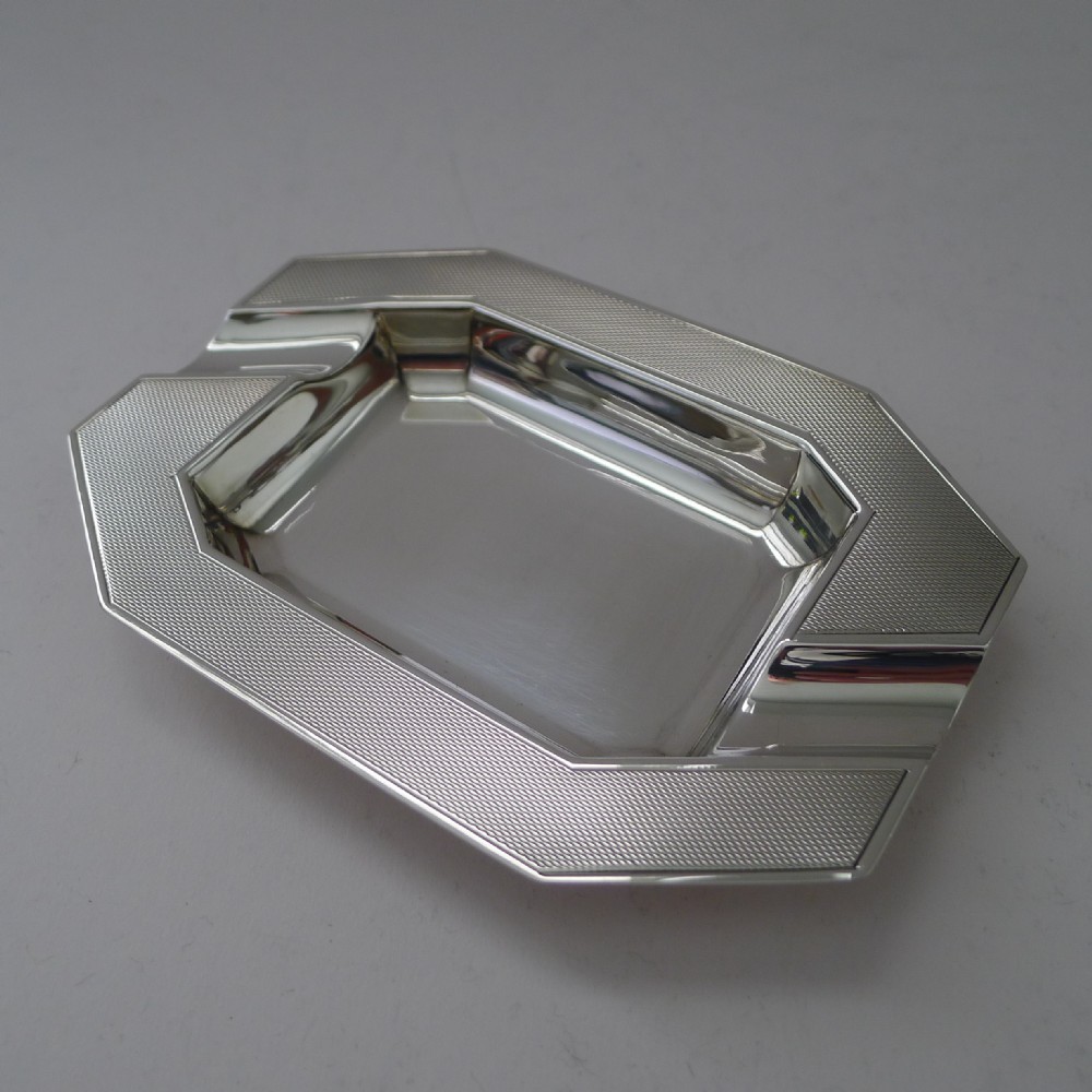 Fine Art Deco Silver Ashtray by William Suckling - 1950
