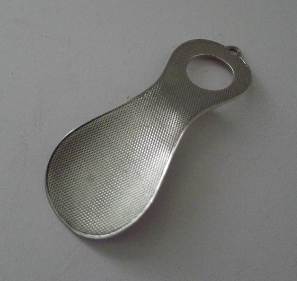 Petite Travel / Pocket Solid Silver Shoehorn - 1928