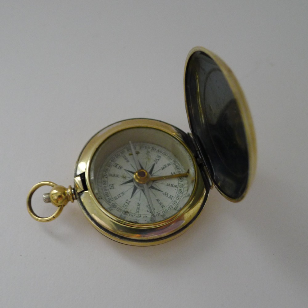Antique English Brass Cased Compass c.1900