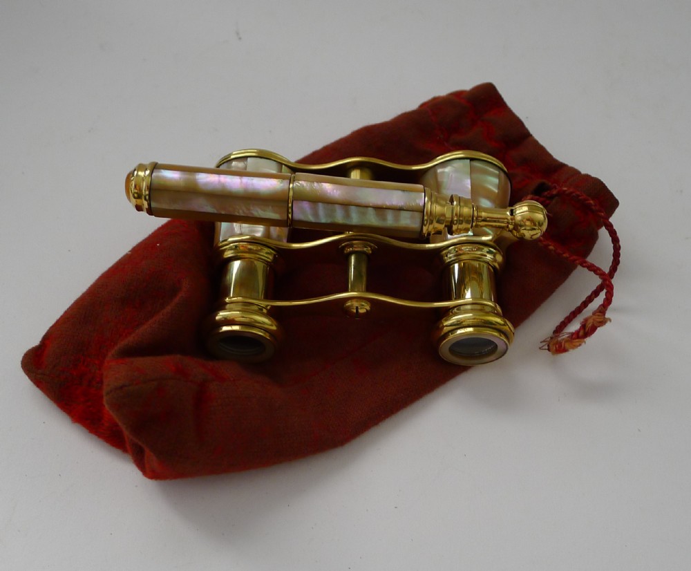 Fine Pair Asprey Mother of Pearl Opera Glasses c.1910