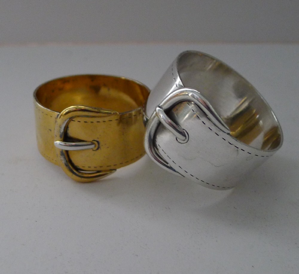 Iconic Hermes Sterling (950) Silver Buckle Napkin Rings c.1960