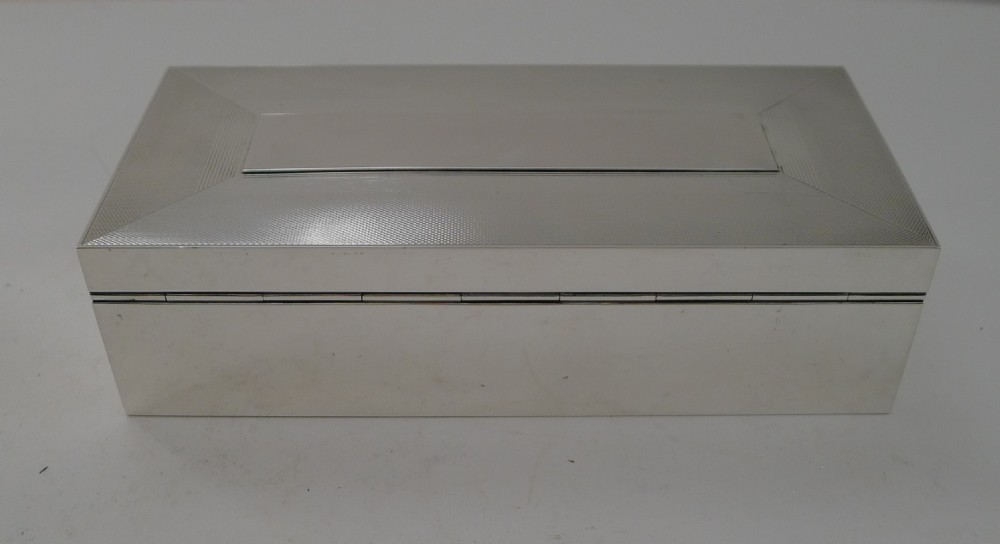 Cartier Retailed Solid Sterling Silver Cigar Box - 1961 View VII