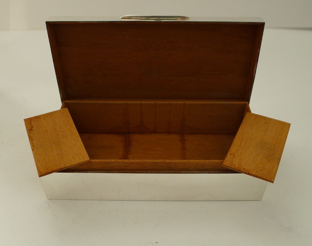 Cartier Retailed Solid Sterling Silver Cigar Box - 1961 View X