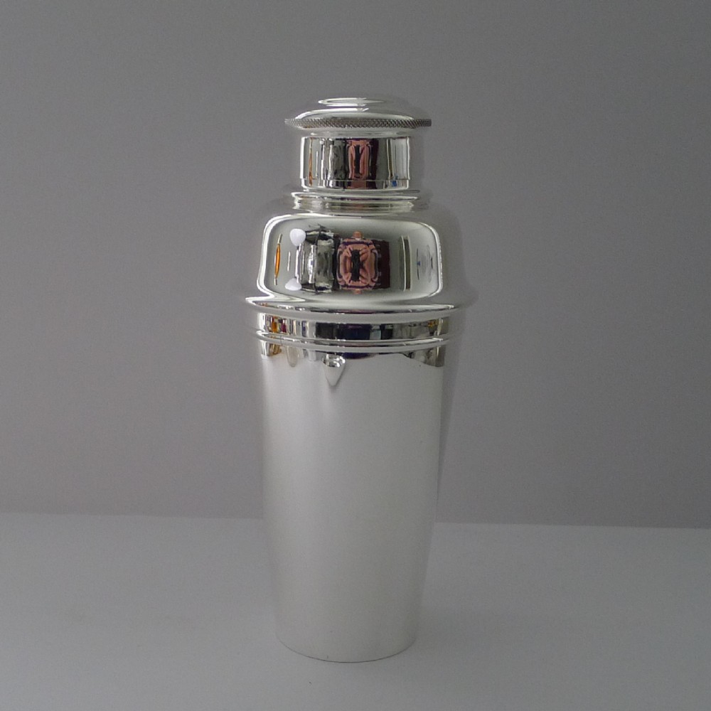 Asprey, London, Large 1 1/2 Pint Cobbler Cocktail Shaker c.1930