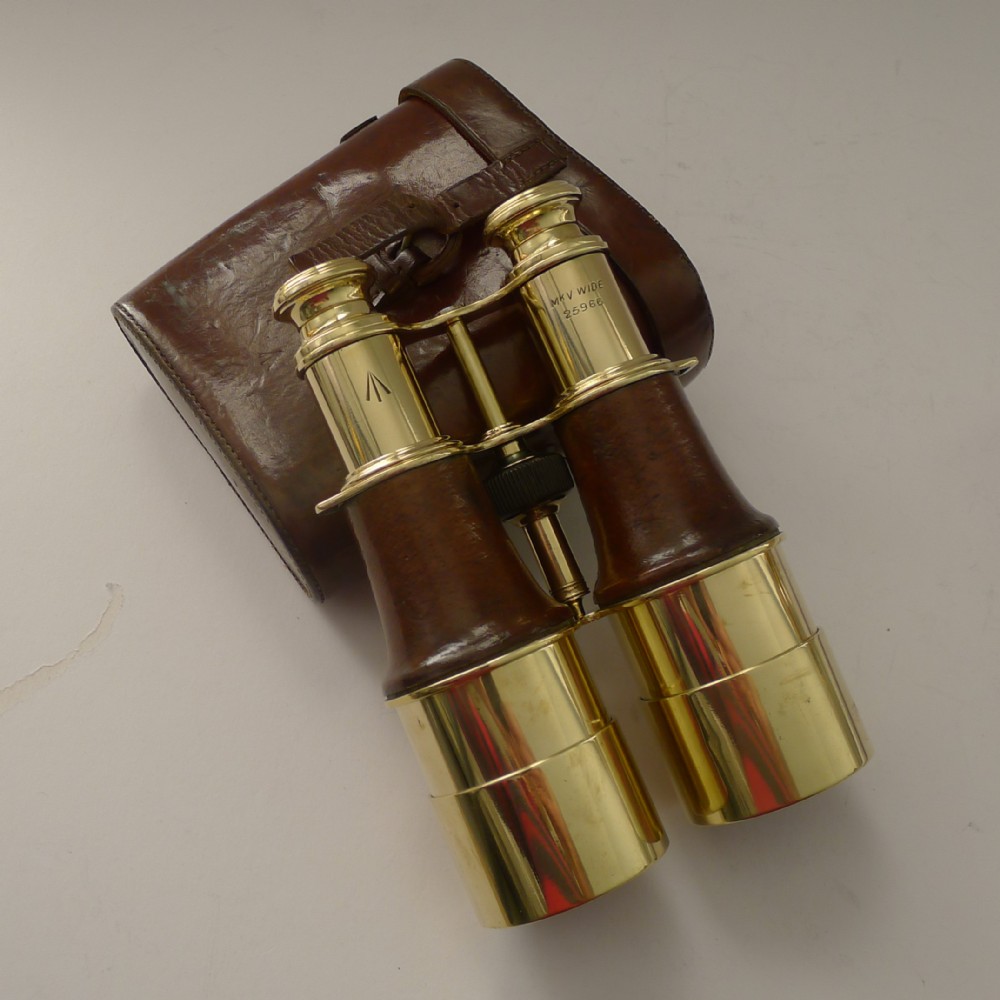 Pair WW1 Binoculars and Case, British Officer's Issue - A Tubeuf, Paris