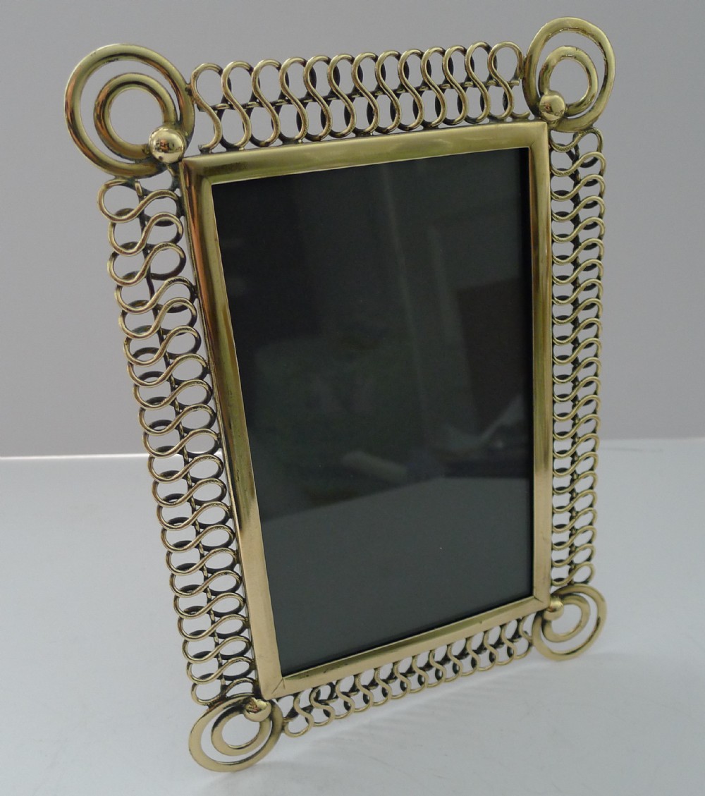 Stunning Antique English Brass Ring Picture Frame c.1890