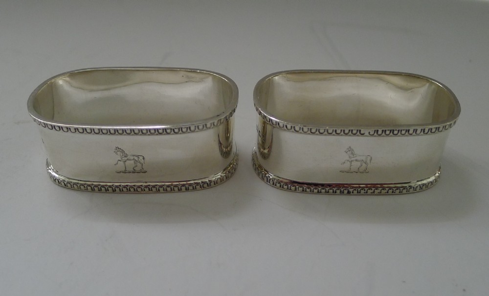 Pair Cased Antique Sterling Silver Napkin Rings by Asprey & Co. View IX