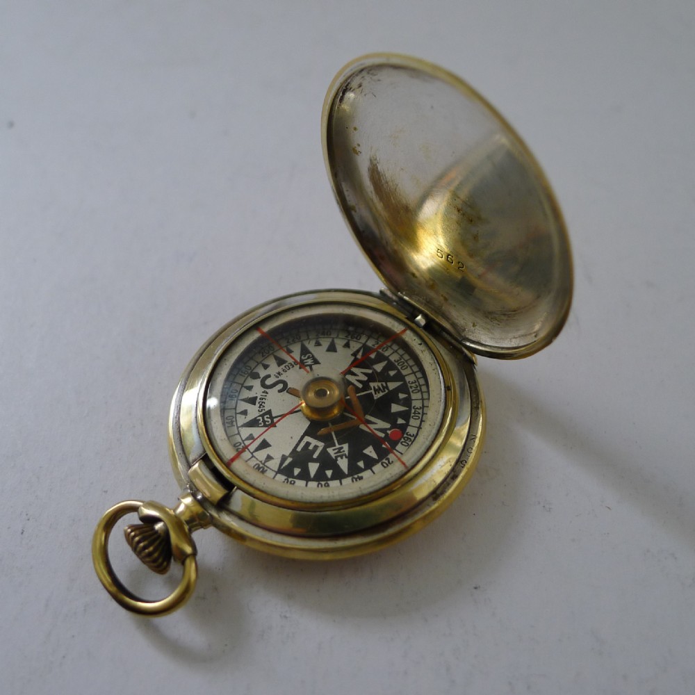 Antique English Brass Cased Compass Reg. No. For 1903