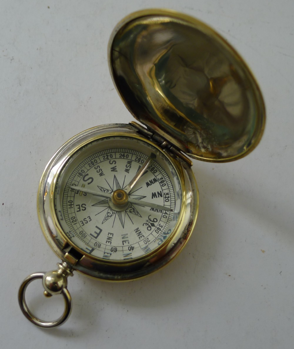 Antique English Brass Cased Compass c.1900
