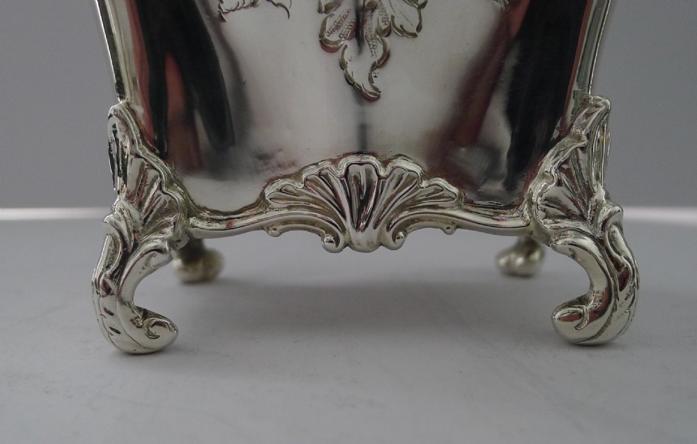 Fine Victorian English Solid / Sterling Silver Tea Caddy - 1896 View V