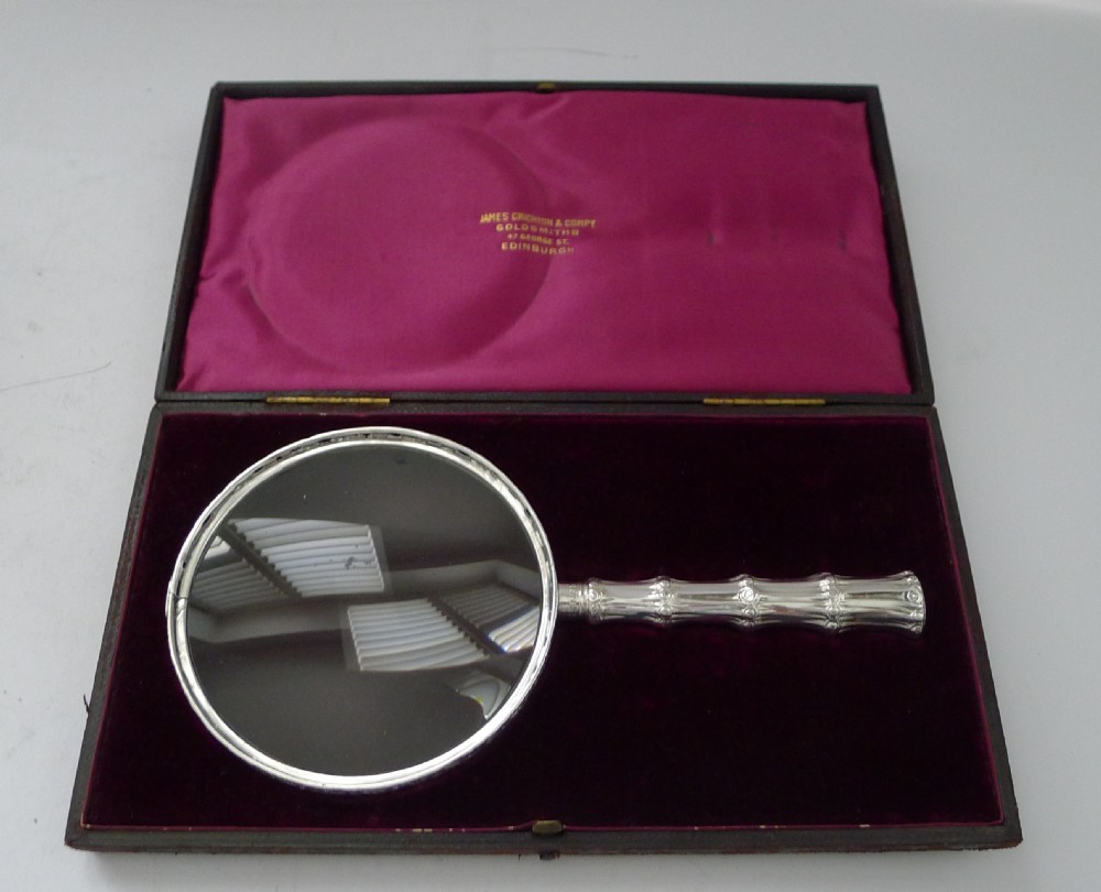 Magnificent Victorian Solid / Sterling Silver Magnifying Glass - 1887 View III