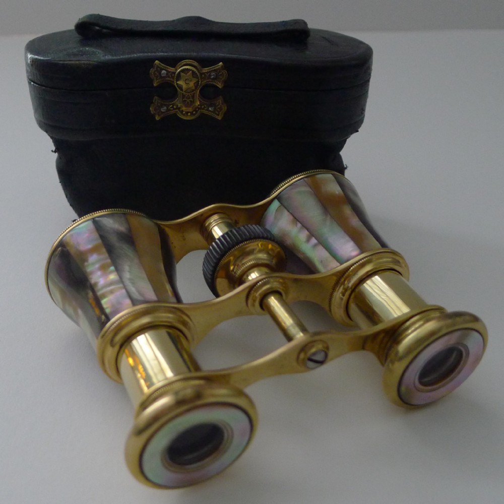 Fine Pair French Abalone & Mother of Pearl Opera Glasses