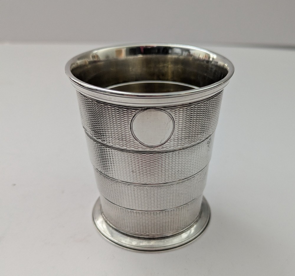 Antique English Solid / Sterling Silver Telescopic Cup / Beaker in Case - 1864 View VII