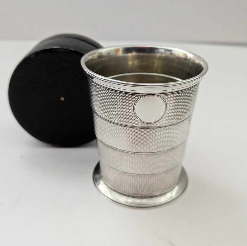 Antique English Solid / Sterling Silver Telescopic Cup / Beaker in Case - 1864 View XVI