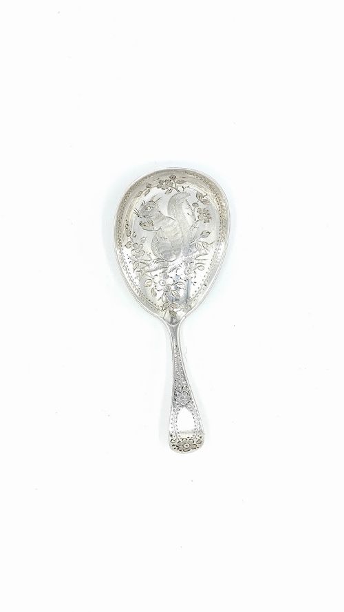 VICTORIAN SILVER CADDY SPOON BY JOHN ALDWINCKLE AND THOMAS SLATER LONDON 1888 - ADDITIONAL PHOTO 3