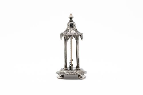 VERY RARE SILVER PAGODA THERMOMETER BY GERVASE WHEELER BIRMINGHAM 1841 - ADDITIONAL PHOTO 2