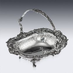 ANTIQUE 19THC GEORGIAN SOLID SILVER BASKET EDWARD FARRELL LONDON C1822