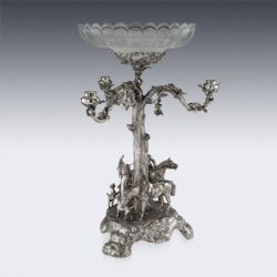 ANTIQUE 19THC VICTORIAN SOLID SILVER CANDELABRUM CENTERPIECE R HENNELL C1873