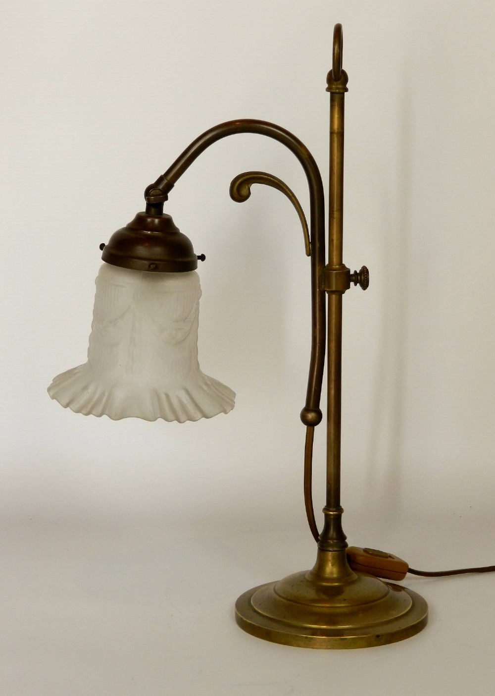 French Brass Swan-neck Table Lamp