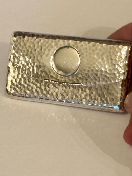 STUNNING SILVER GILT EDWARDIAN CARD CASE SAMPSON MORDAN LONDON 1907 PLANISHED - ADDITIONAL PHOTO 3