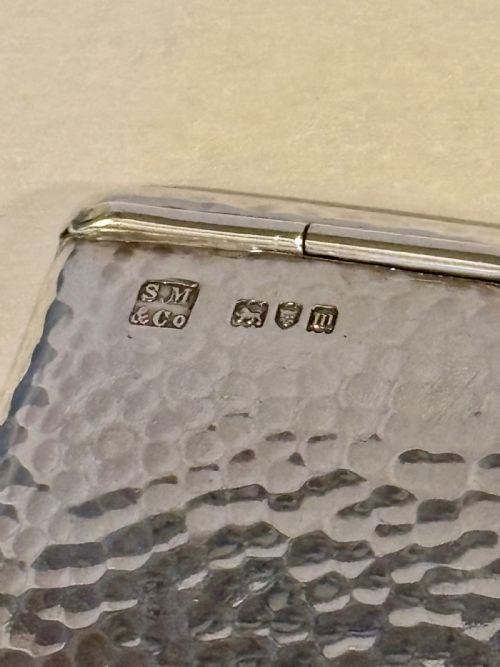 STUNNING SILVER GILT EDWARDIAN CARD CASE SAMPSON MORDAN LONDON 1907 PLANISHED - ADDITIONAL PHOTO 6